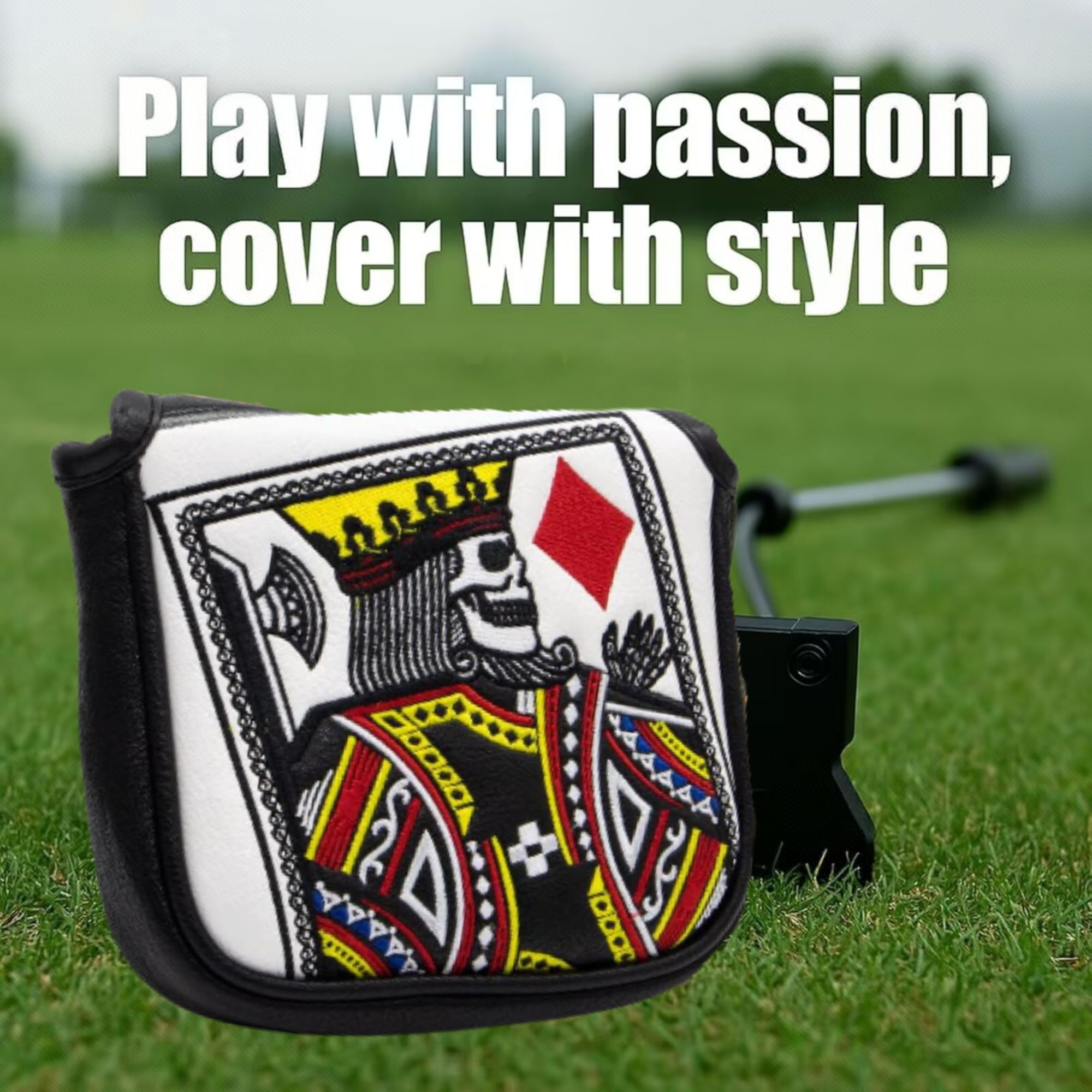 King Of Hearts Embroidered Mal - Golf Tees ulasan dan harga