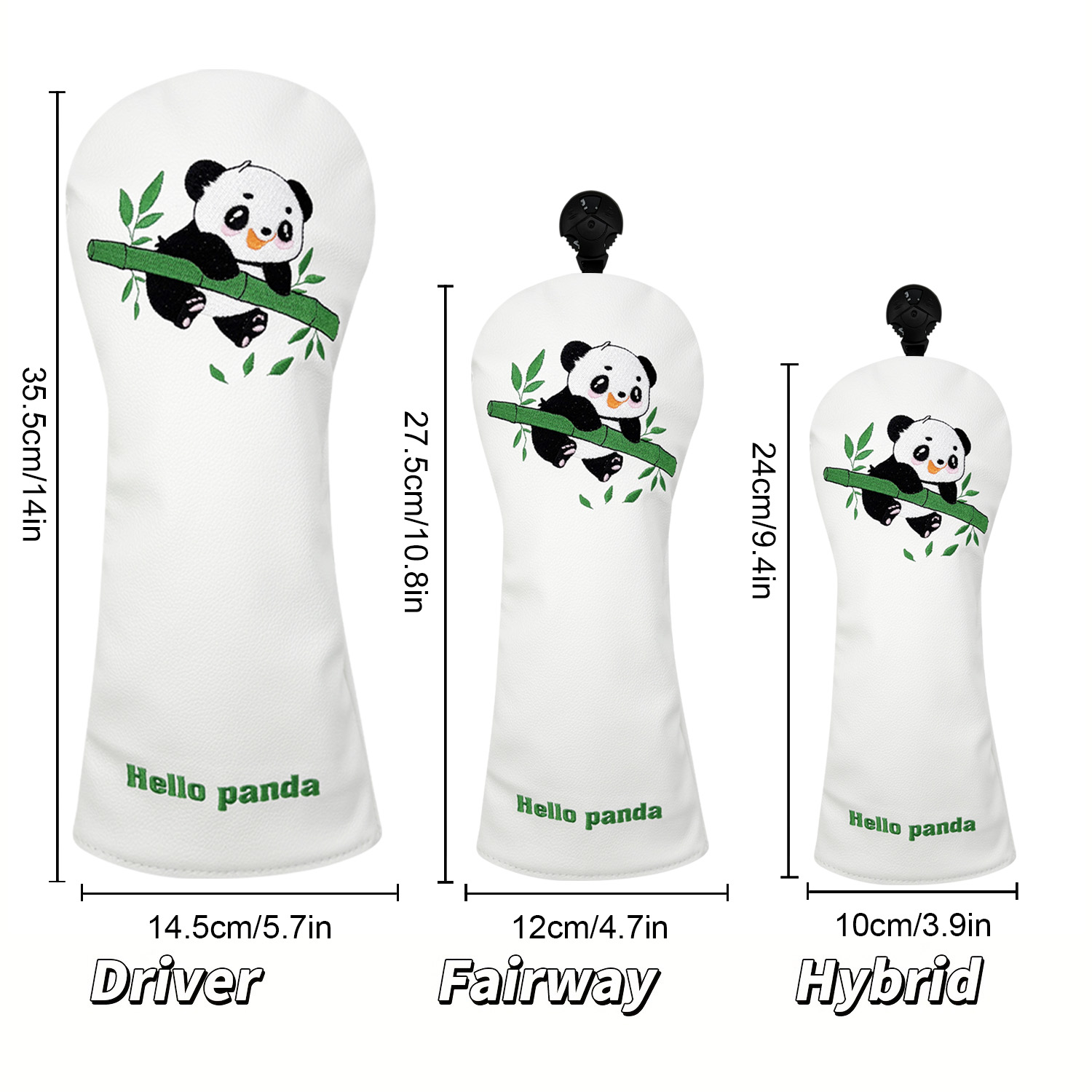 Vintage PU Leather Cute Panda  - Golf Driver ulasan dan harga