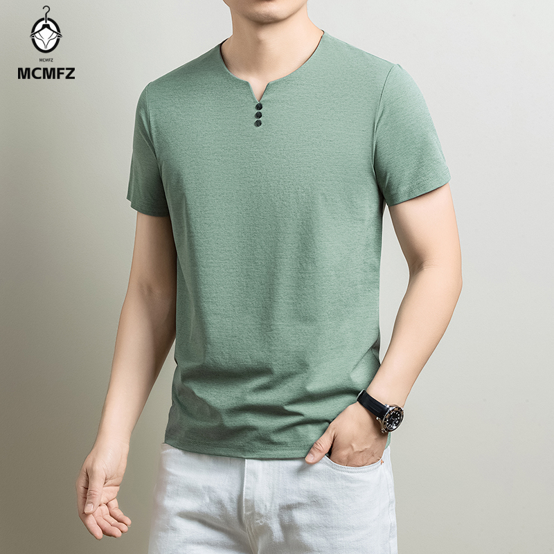 Mens Basic Henley T Shirt Comf - Golf Tees ulasan dan harga
