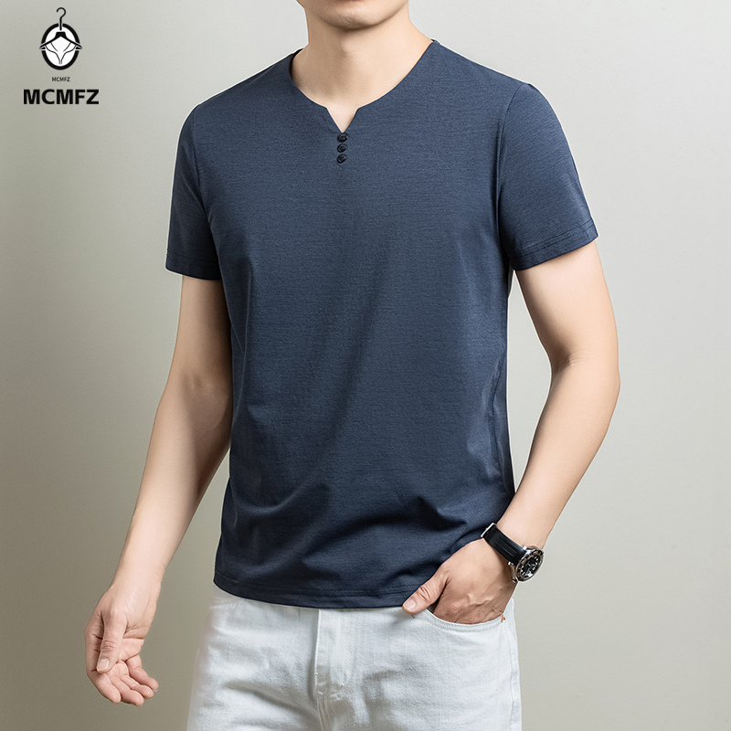 Mens Basic Henley T Shirt Comf - Golf Tees ulasan dan harga