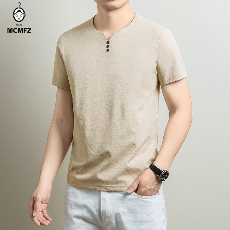 Mens Basic Henley T Shirt Comf - Golf Tees ulasan dan harga